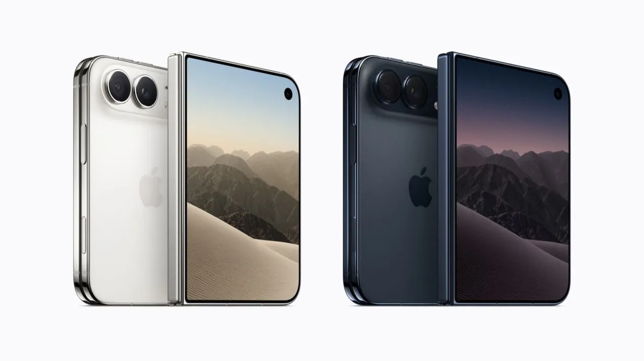 iPhone Duo 摺疊時則呈現一側是直角、iPhone Duo 摺疊時一側為圓角、一側為直角，展開時四個圓角讓整體呈現較柔和的視覺感受